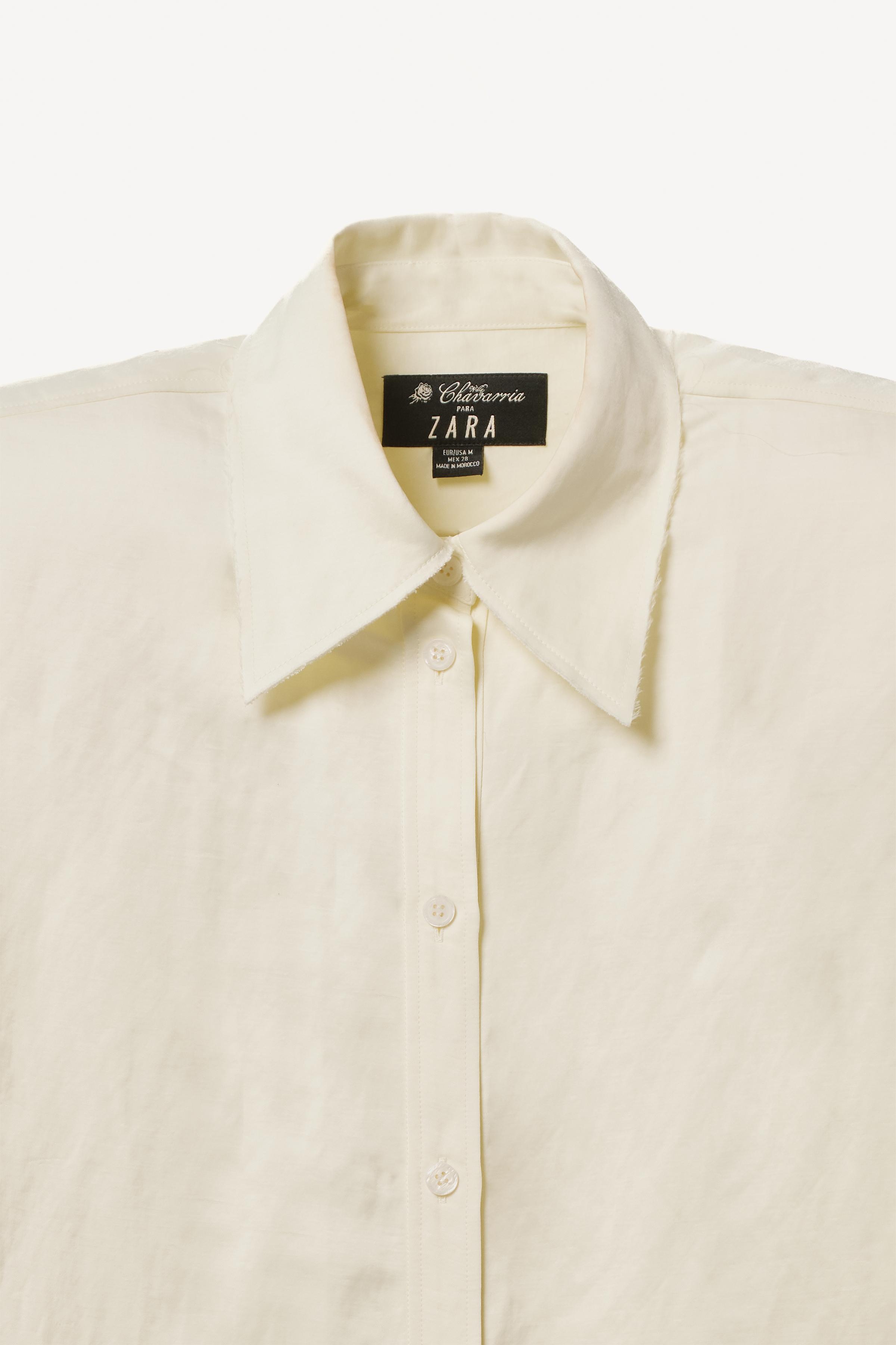 LINEN SHOULDER PAD SHIRT DRESS WILLY CHAVARRIA X ZARA